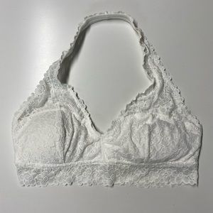Large White Aerie Halter Bralette